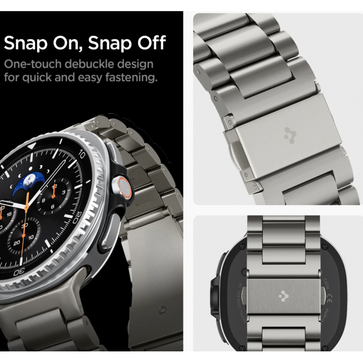 Spigen SGP Modern Fit Titanium Λουράκι Μπρασελέ για Samsung Galaxy Watch 8 40mm/44mm/46mm - Natural ΤΙΤΑΝΙΟ - AMP10122